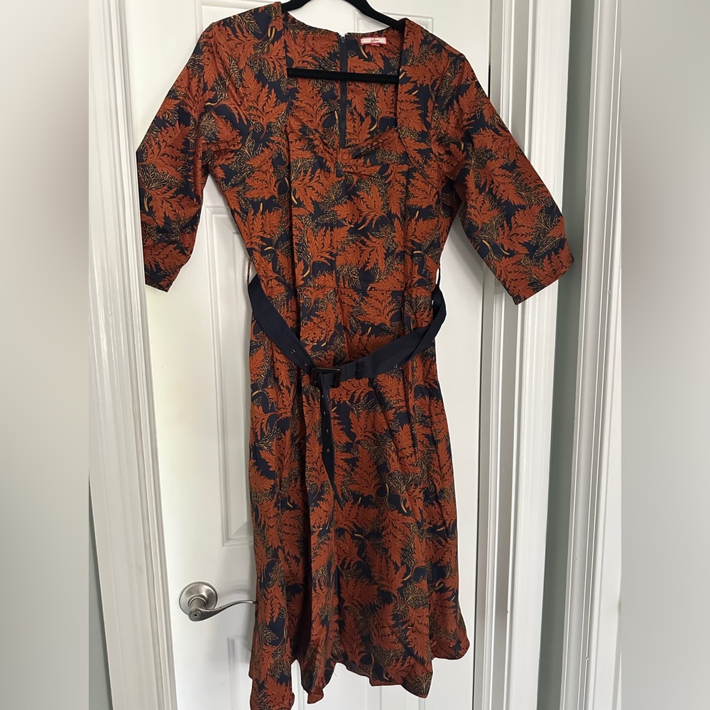 ModCloth “Falling for Autumn” Belted Dress in UK 12 / US 8
